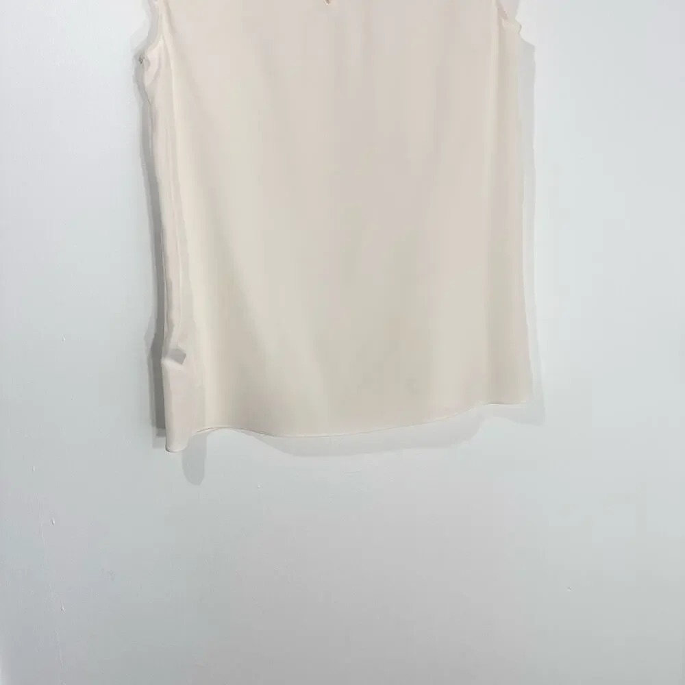 Kate Spade Silk Sleeveless Ruffle Floral Lace Top | Cream | SZ XS
